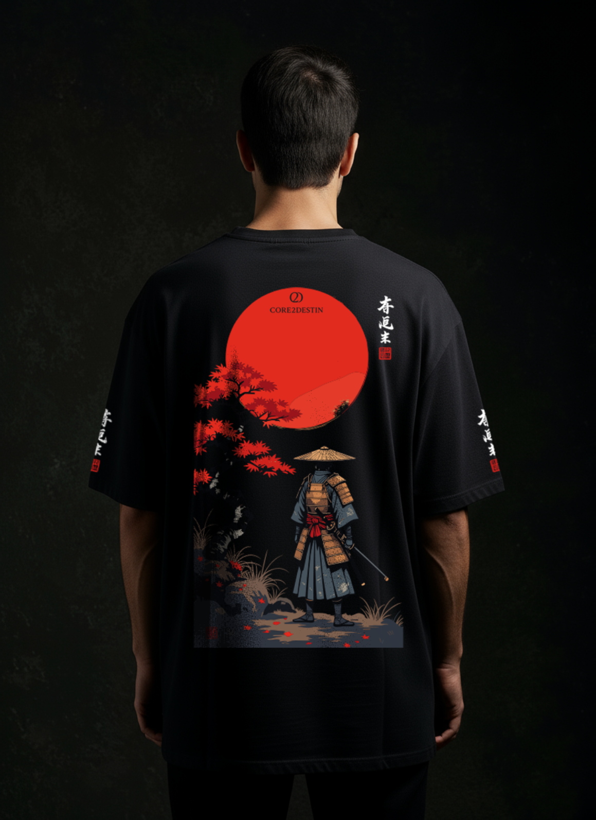 Samurai 01 c2d0001 - Mens Oversized tshirt with samurai themed print