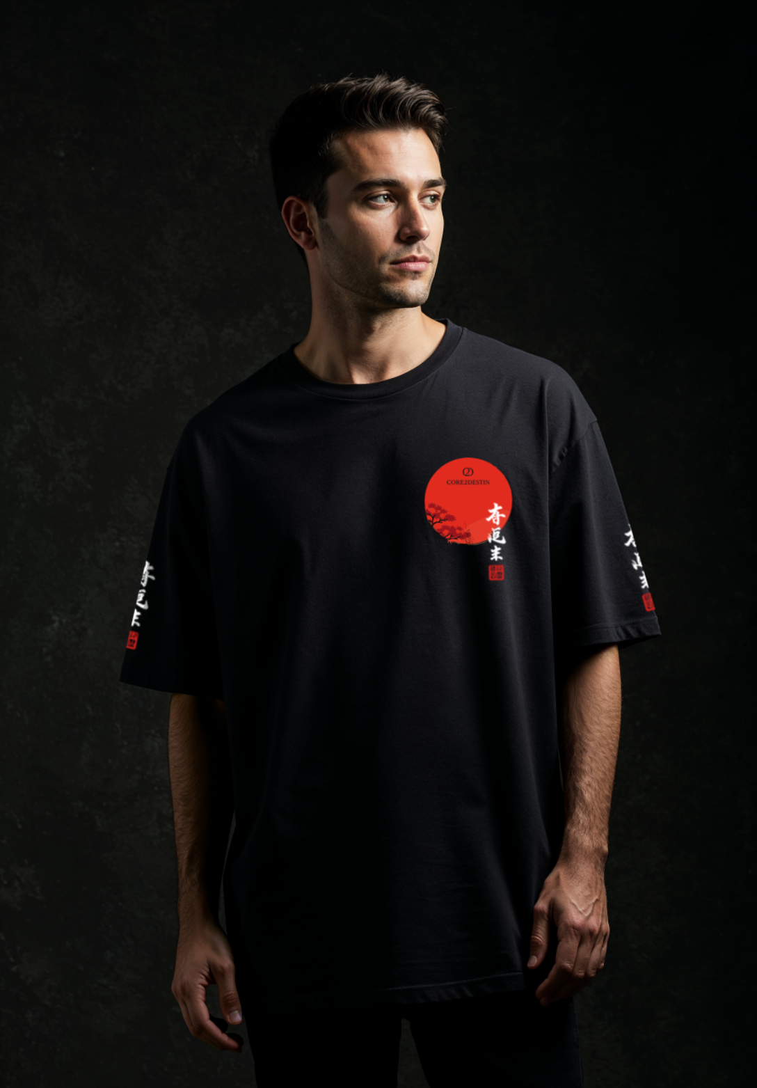 Samurai 01 c2d0001 - Mens Oversized tshirt with samurai themed print