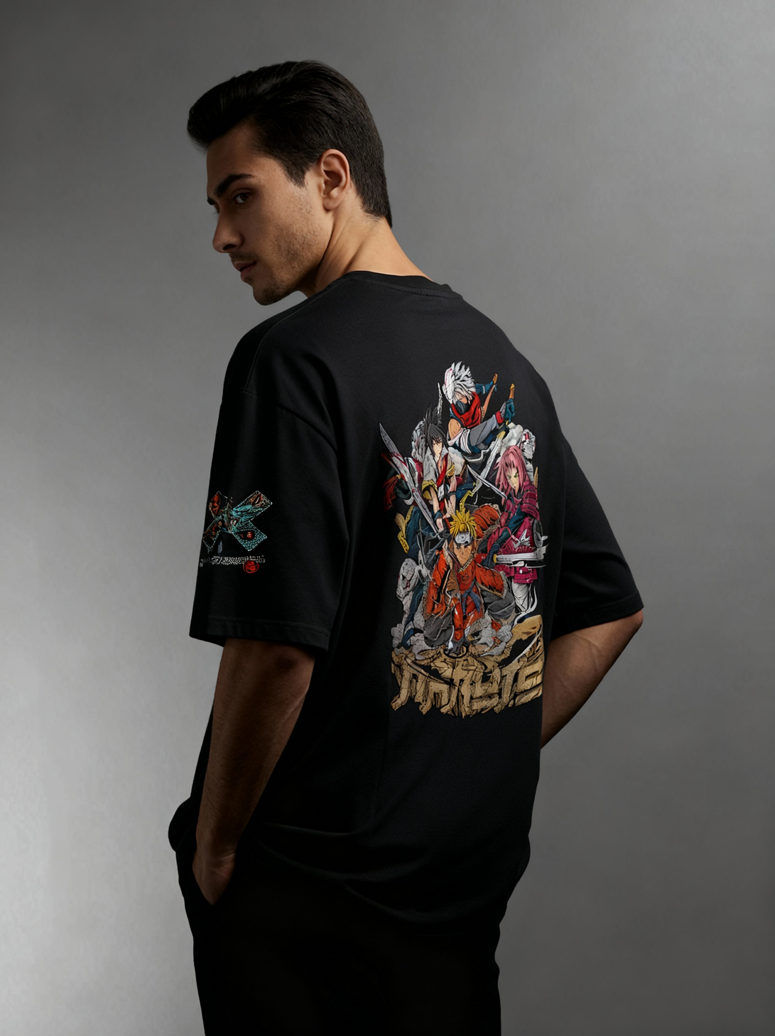 Naruto 01 c2d0002 - Mens Oversized tshirt with anime themed print