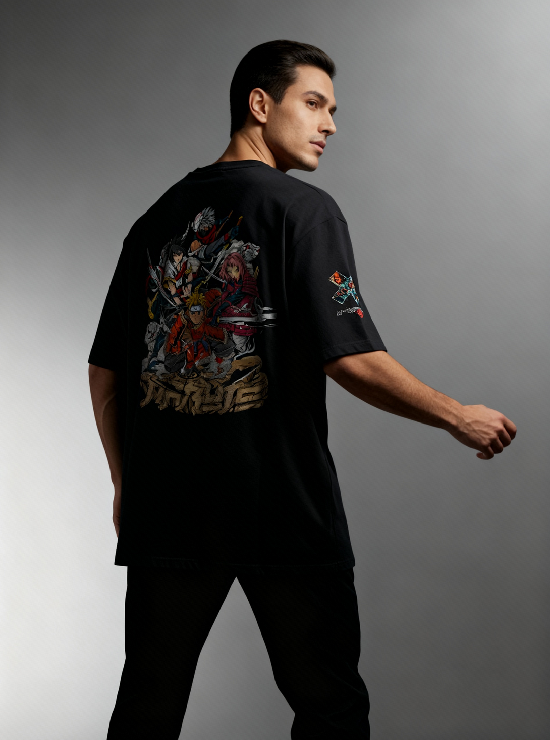 Naruto 01 c2d0002 - Mens Oversized tshirt with anime themed print