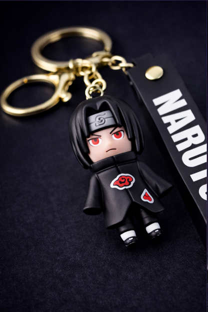 Itachi Uchiha Anime Red-Eye Ninja Rubber Keychain – Premium Collectible