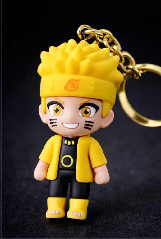 Naruto Anime Yellow Ninja Rubber Keychain – Premium Collectible