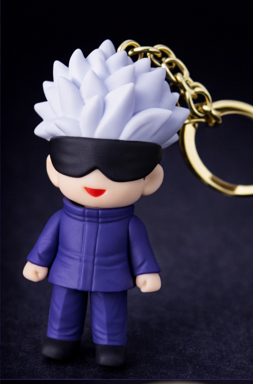 Anime Blindfold Sorcerer Rubber Keychain – Premium Collectible