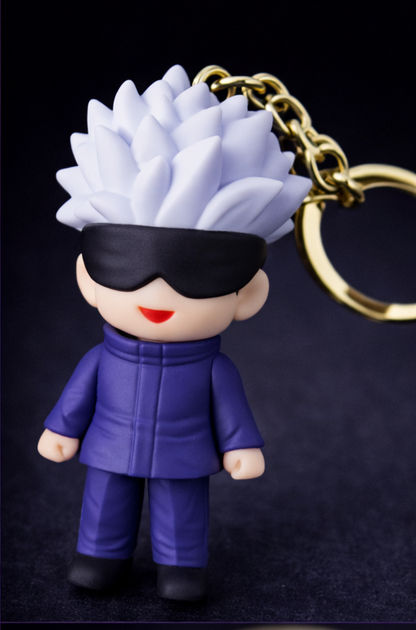 Anime Blindfold Sorcerer Rubber Keychain – Premium Collectible