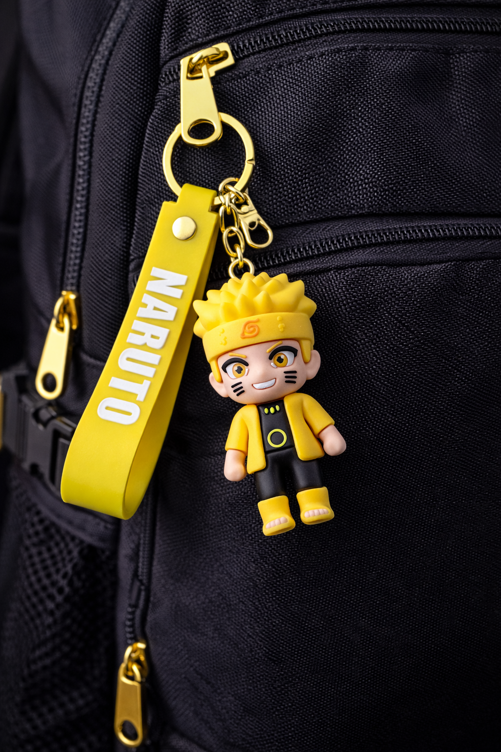 Naruto Anime Yellow Ninja Rubber Keychain – Premium Collectible