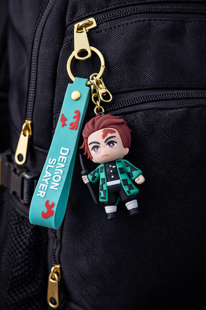 Demon Slayer: Kimetsu no Yaiba Anime Sword Fighter Rubber Keychain – Premium Collectible