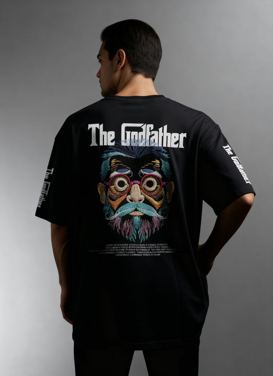 God Father 01 c2d0007- Mens Oversized tshirt with anime themed print