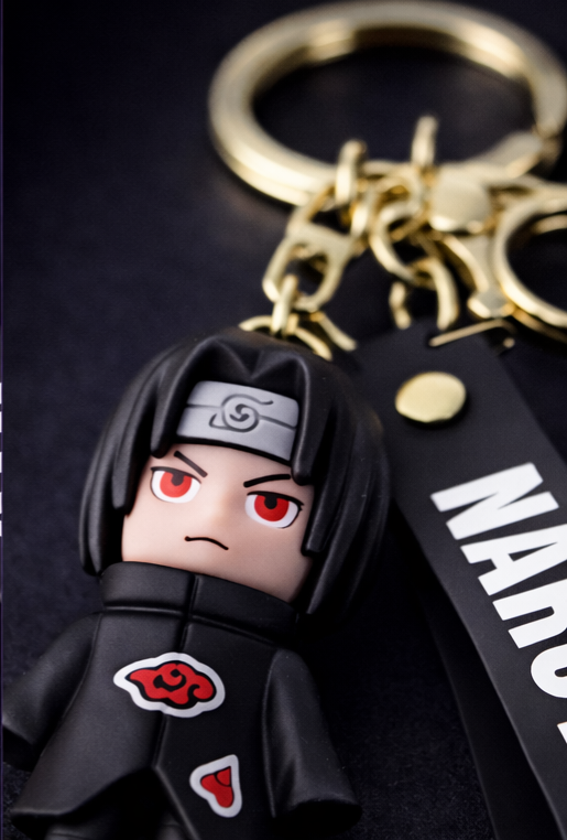 Itachi Uchiha Anime Red-Eye Ninja Rubber Keychain – Premium Collectible