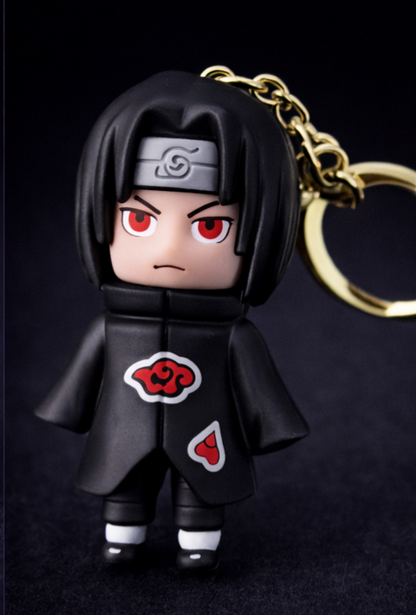 Itachi Uchiha Anime Red-Eye Ninja Rubber Keychain – Premium Collectible