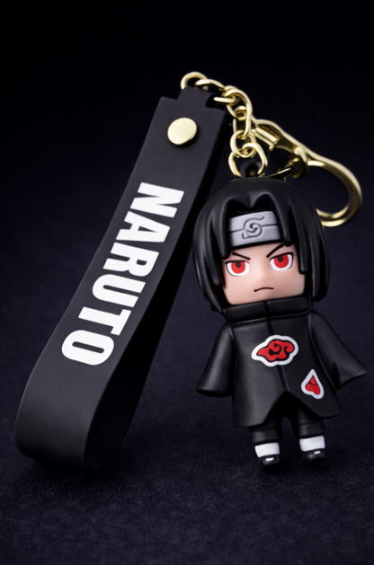 Itachi Uchiha Anime Red-Eye Ninja Rubber Keychain – Premium Collectible