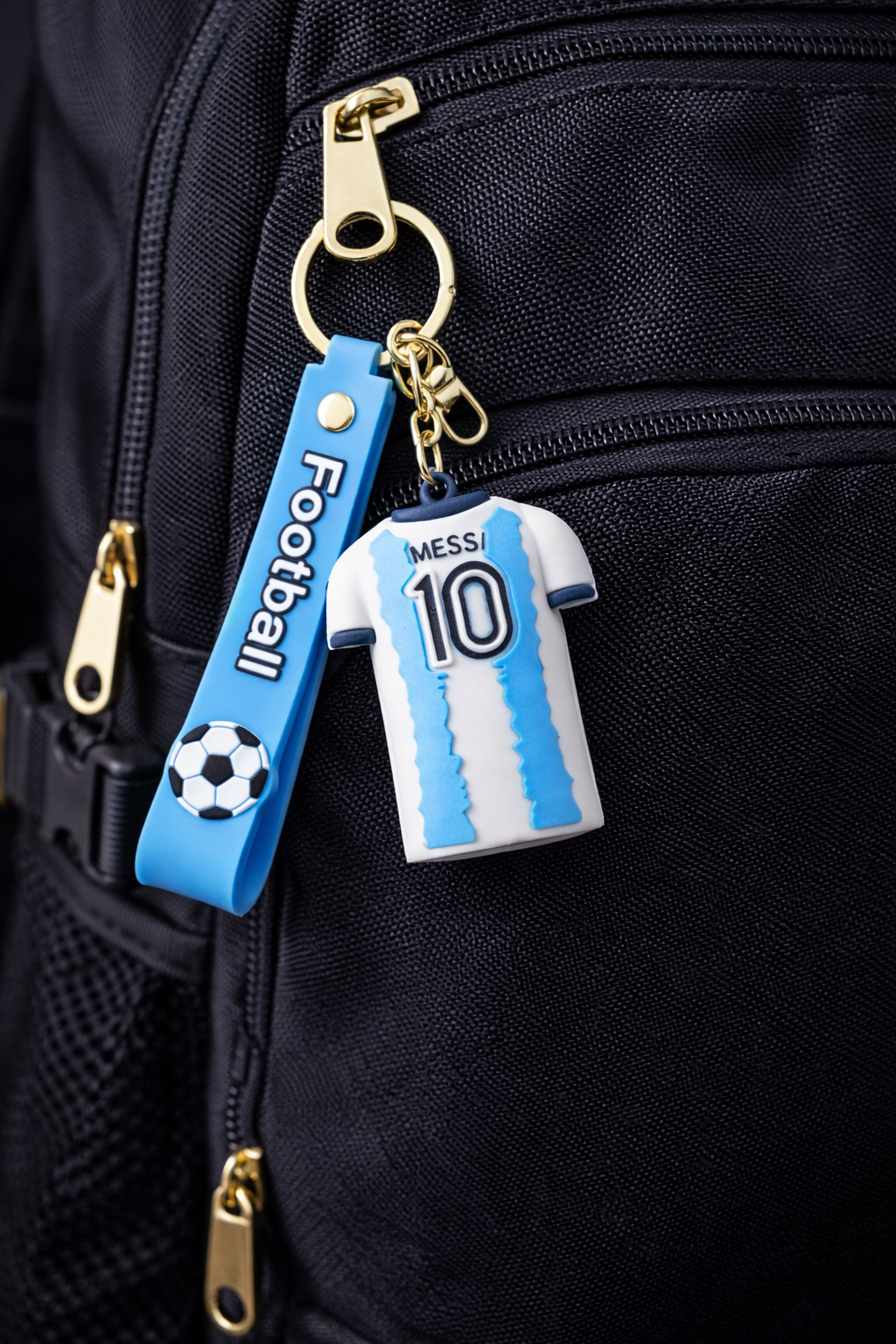 Football Jersey #10 Rubber Keychain – Premium Sports Collectible