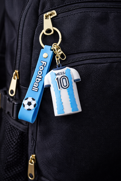 Football Jersey #10 Rubber Keychain – Premium Sports Collectible