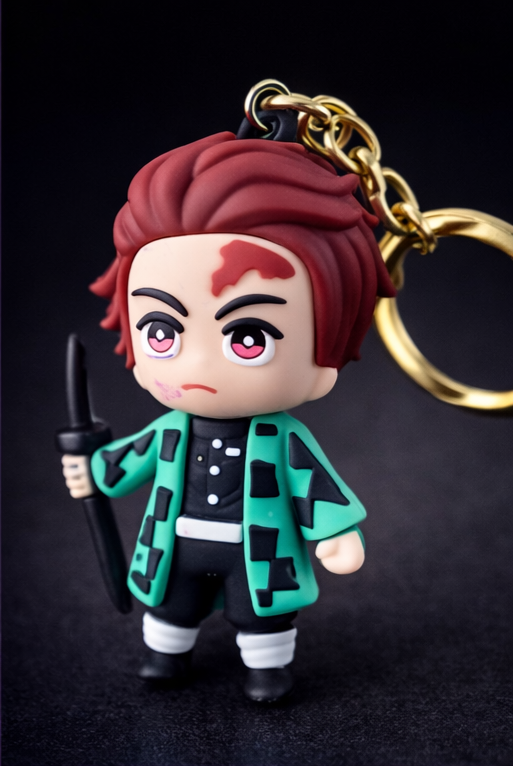 Demon Slayer: Kimetsu no Yaiba Anime Sword Fighter Rubber Keychain – Premium Collectible