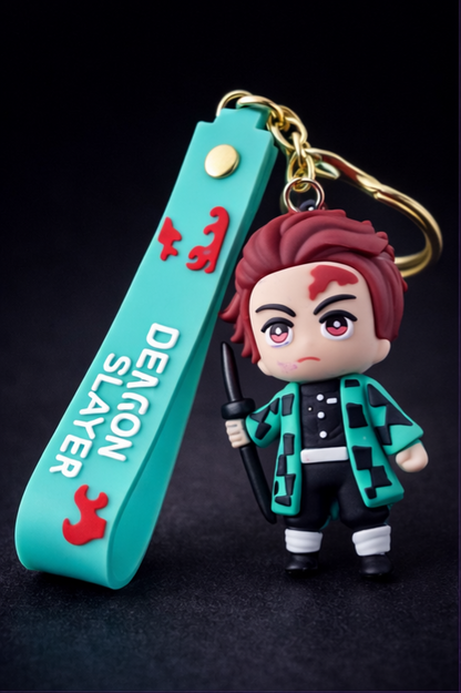 Demon Slayer: Kimetsu no Yaiba Anime Sword Fighter Rubber Keychain – Premium Collectible